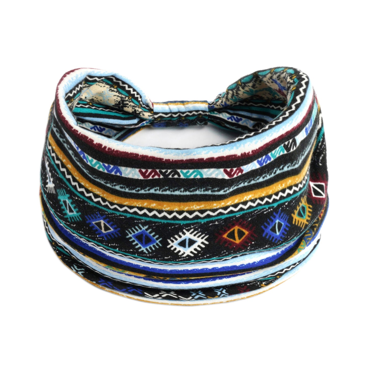 Ethnic style multicoloured 2-way bandanna hair band