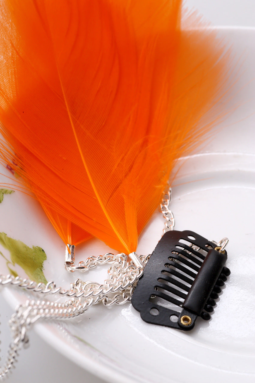 Feather-extension hair clip
