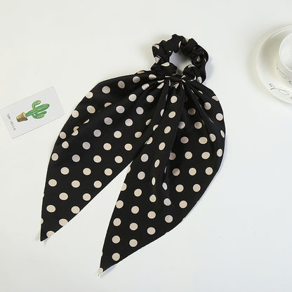 Polka dots satin scrunchies with scarf