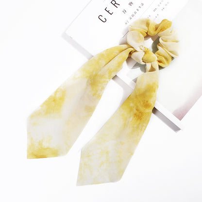 Tie-dye chiffon scrunchies with scarf