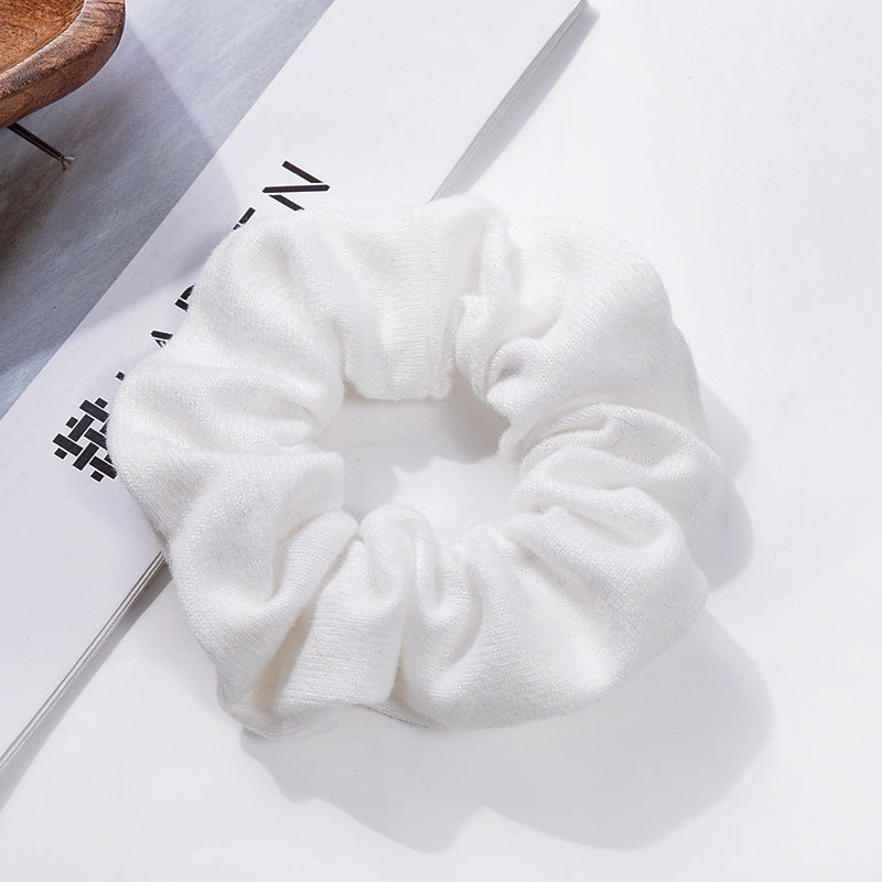 Soft knitted solid scrunchies