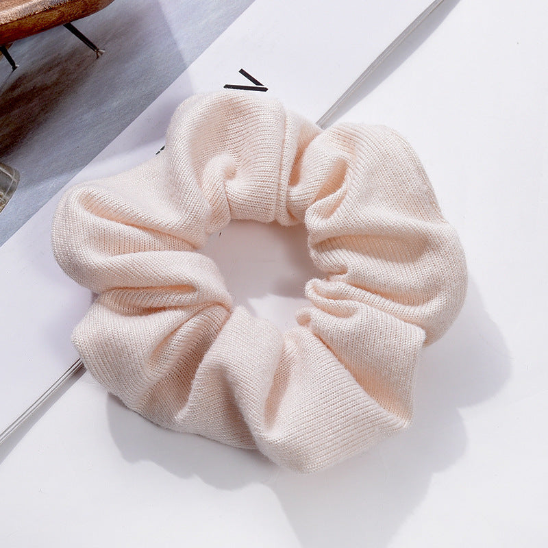 Soft knitted solid scrunchies