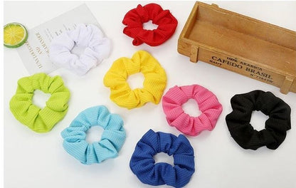Knit fabric solid scrunchies