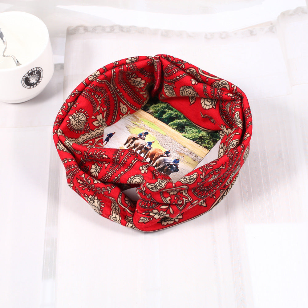 Bohemian style floral prints turban headband