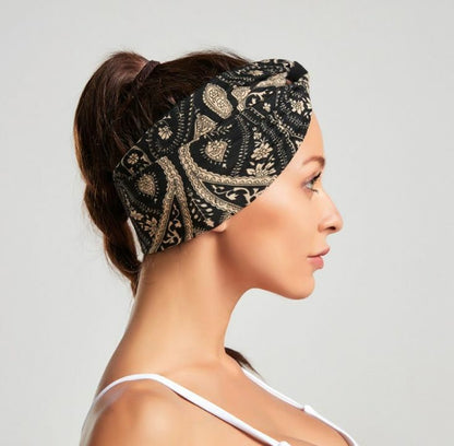 Bohemian style floral prints turban headband