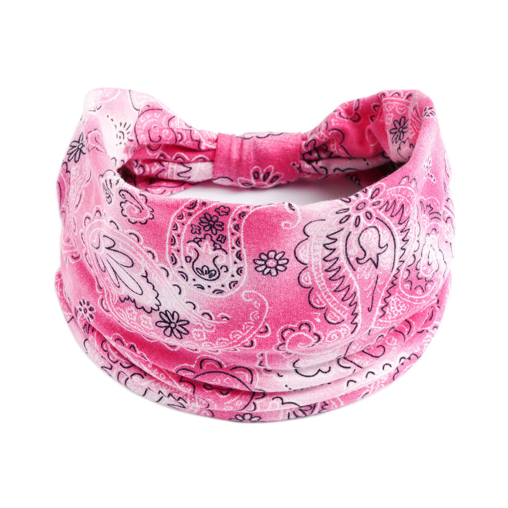 2-way tie-dye paisley print knotted bandanna headband