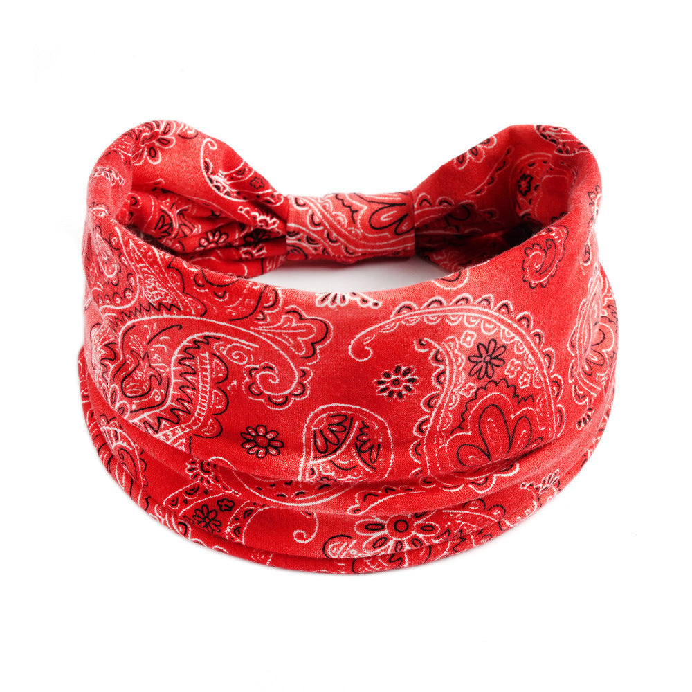 2-way tie-dye paisley print knotted bandanna headband