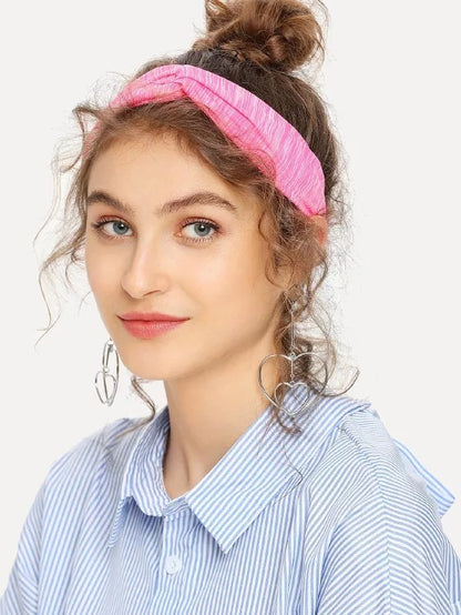 Twist-coloured elastic turban headband