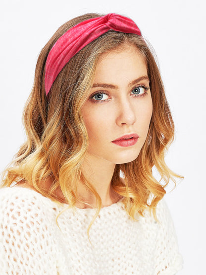 Twist-coloured elastic turban headband