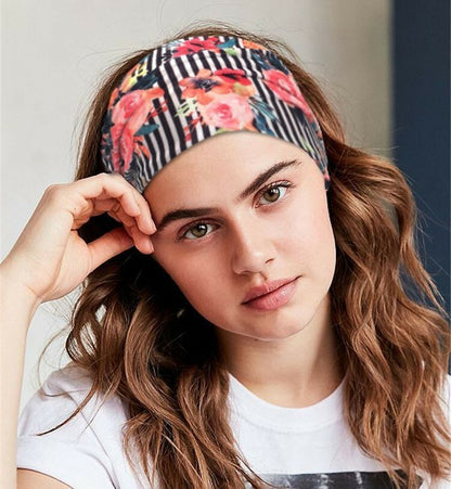 Printed velvet bandanna headband