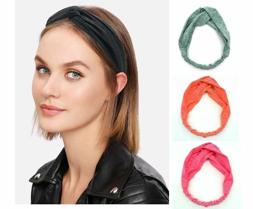 Twist-coloured elastic turban headband