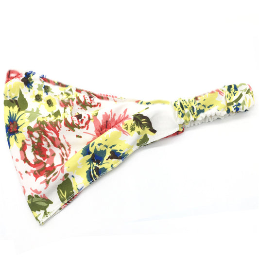 Printed thin cotton bandanna headband