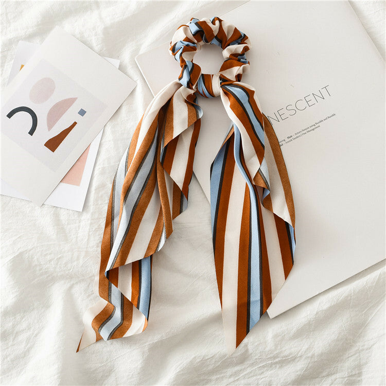 Striped chiffon scrunchies with scarf