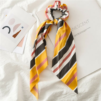 Striped chiffon scrunchies with scarf
