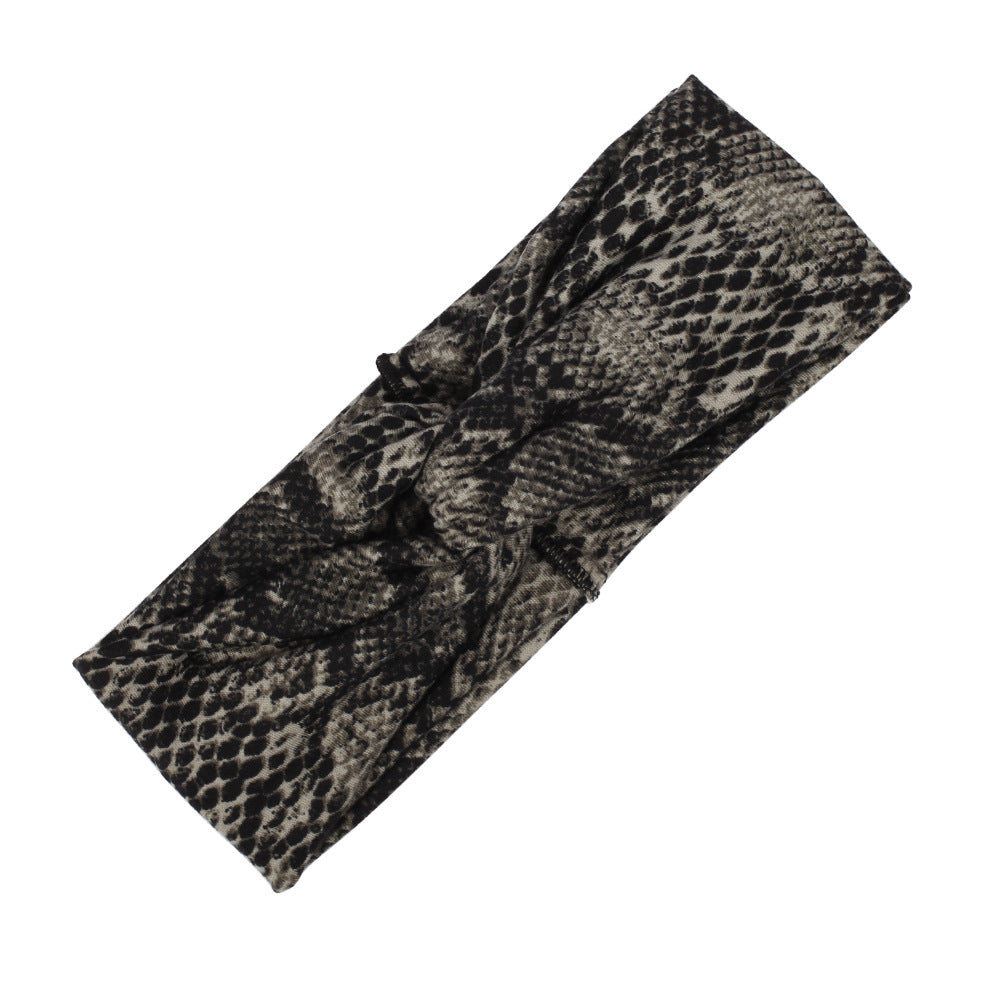 Snake skin patterned turban headband