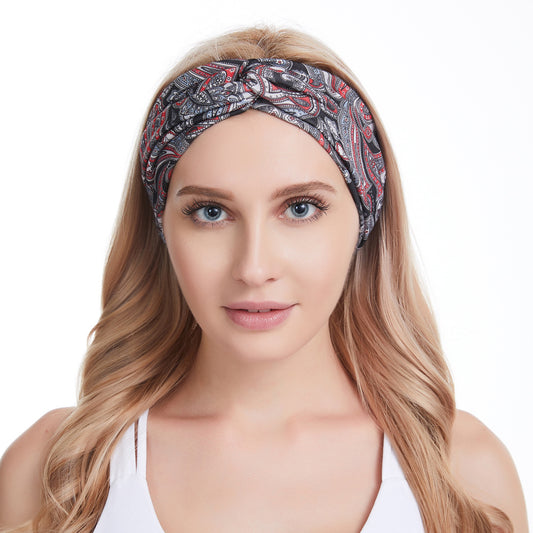 Multi-coloured bohemian style turban headband
