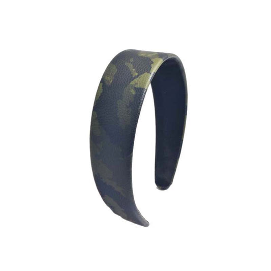 Camouflage print leather headband