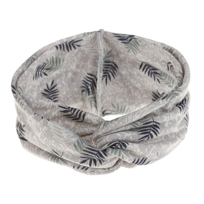 Snowy leaf branches printing turban headband