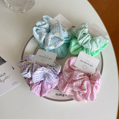2-pack plain and floral chiffon scrunchies