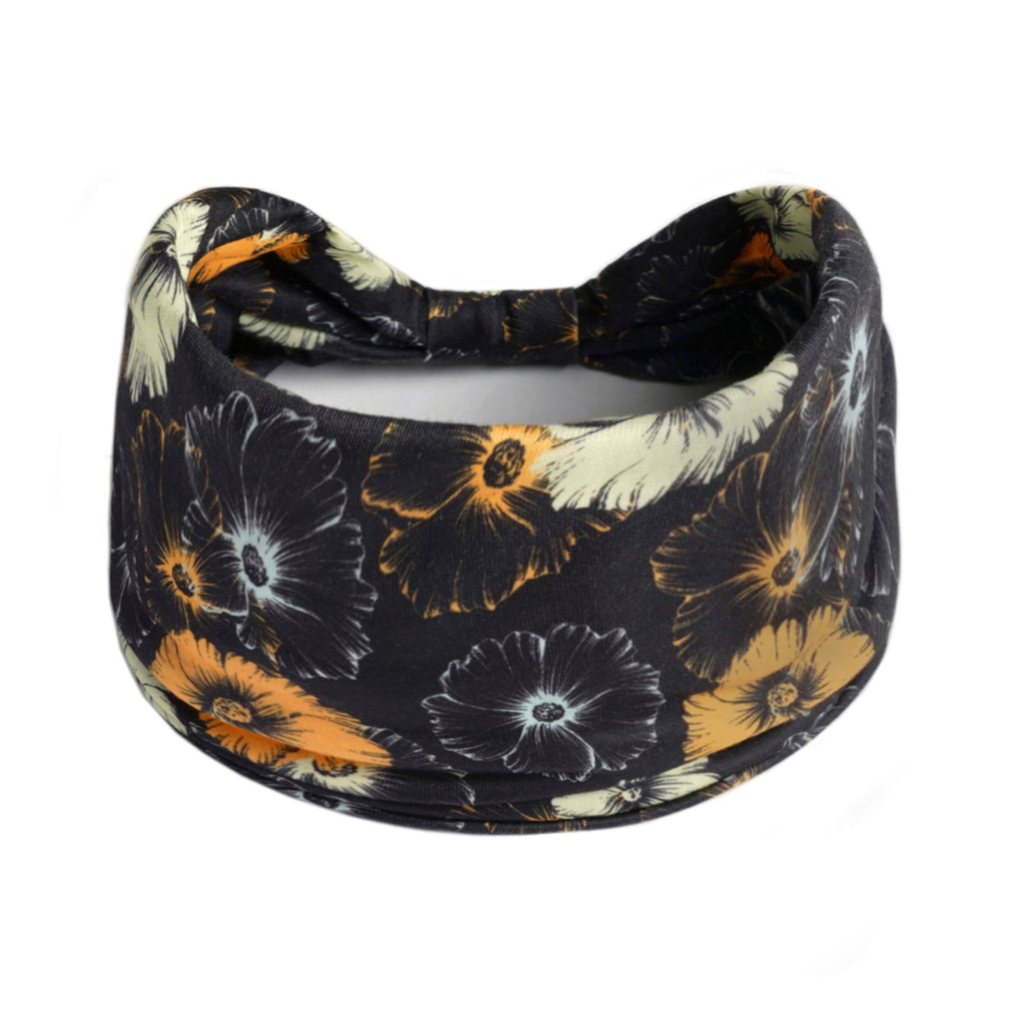 Large flowers print 2-way bandanna hair band