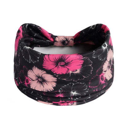 Large flowers print 2-way bandanna hair band