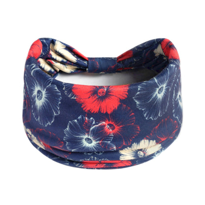 Large flowers print 2-way bandanna hair band