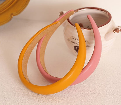 2.5cm wide thinly padded leather headband