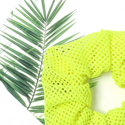 Neon net fabric scrunchies