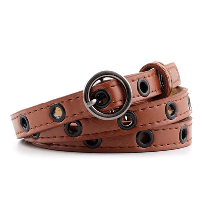 Circle studded thin belt