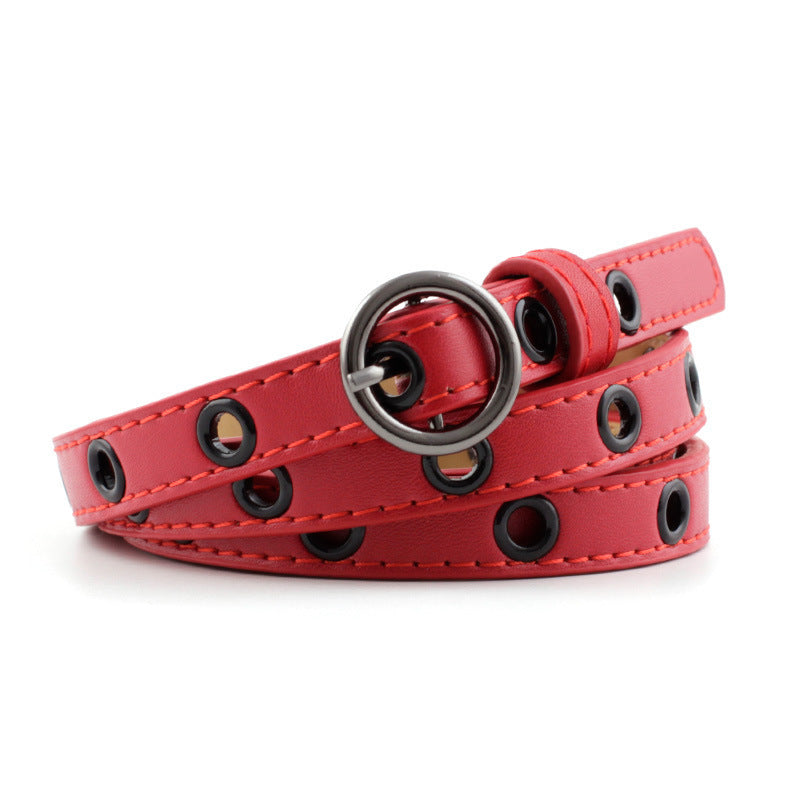 Circle studded thin belt