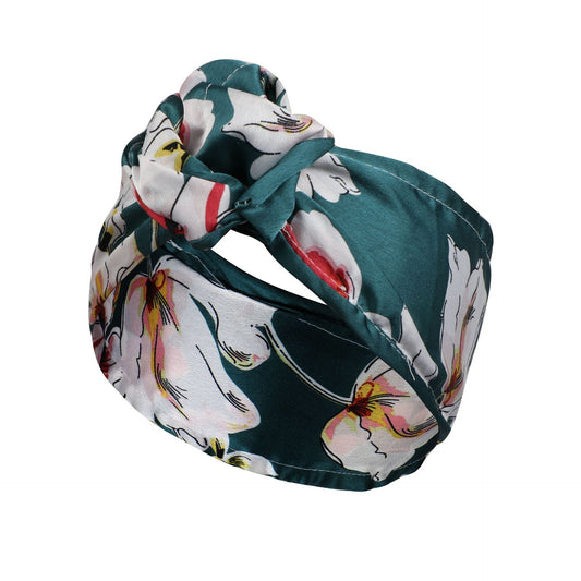 Printed flat wide twist hair scarf