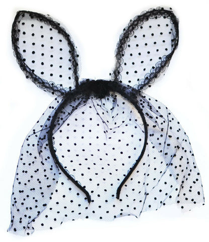 Dots lace small bunny ears with veil