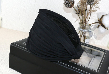 11cm wide plain chiffon pleated headband