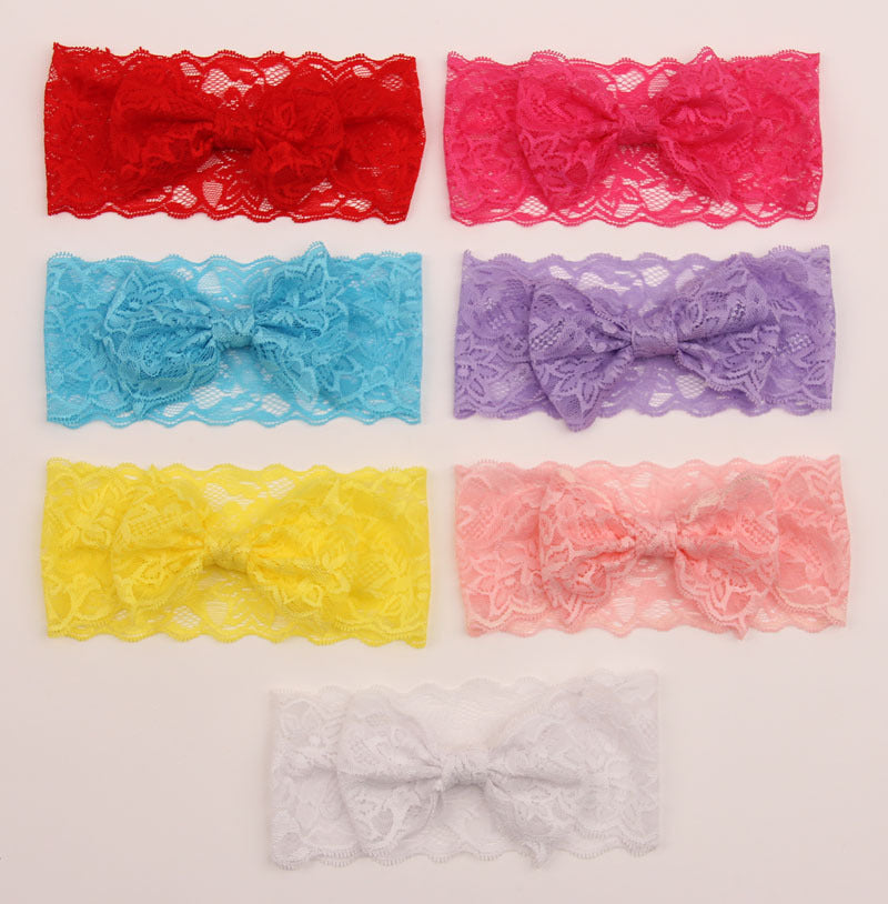 Soft lace bow headband