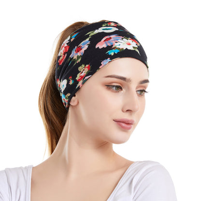 Knot front floral patterned bandanna headband