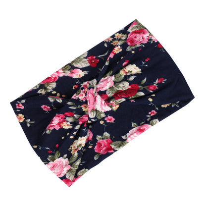 Knot front floral patterned bandanna headband
