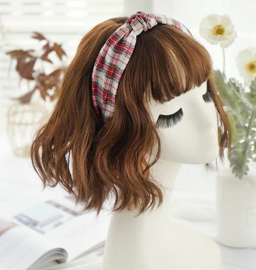 Plaids patterned knotted headband