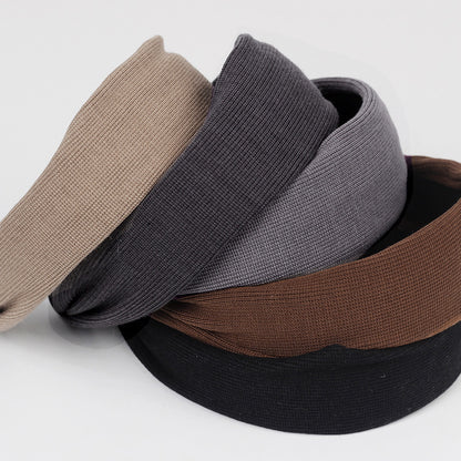 5.5cm-wide plain colours knit fabric headband