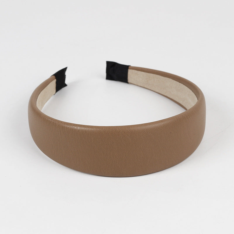 4cm-wide soft leather thinly padded headband