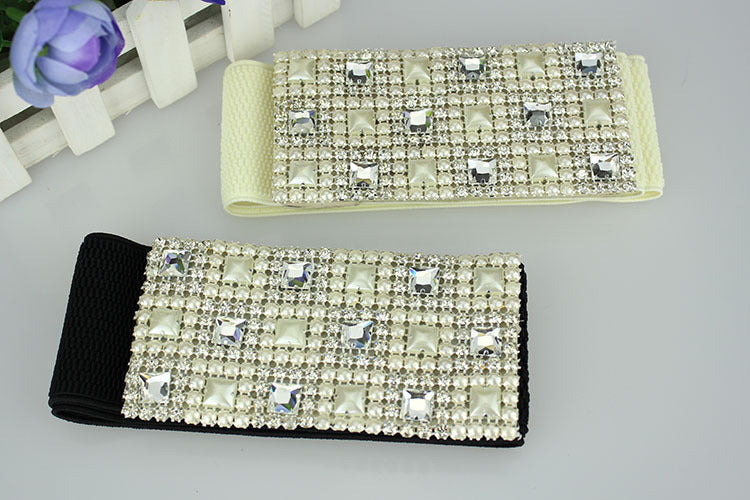 Luxury gems stretch belt