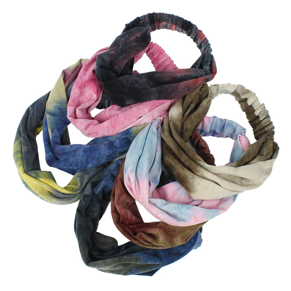 Double-layer Tie-dye bandanna headband