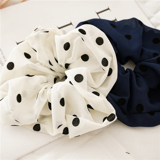 Over-size polka dots chiffon scrunchies