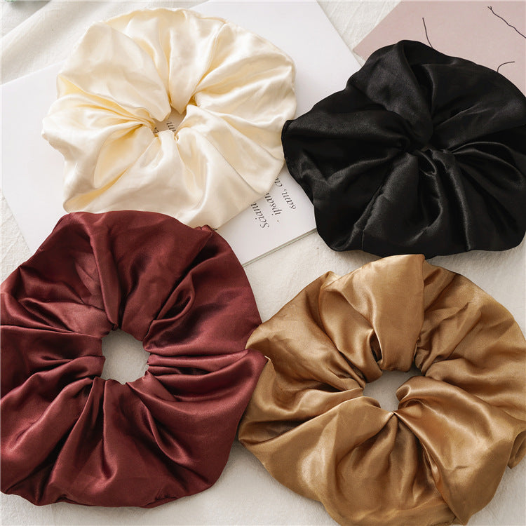 Over-size glossy satin scrunchies