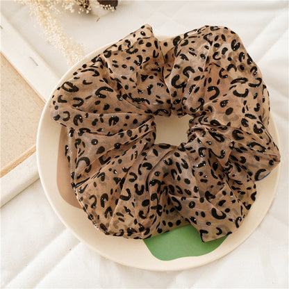 Over-size glitter leopard organza scrunchies