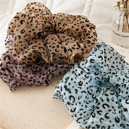 Over-size glitter leopard organza scrunchies