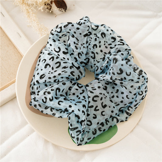 Over-size glitter leopard organza scrunchies