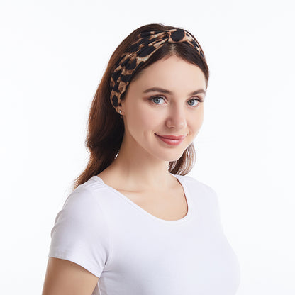 Leopard print 2-way bandanna headband