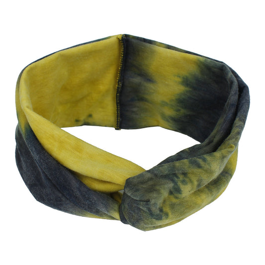 Multicoloured tie-dye turban headband