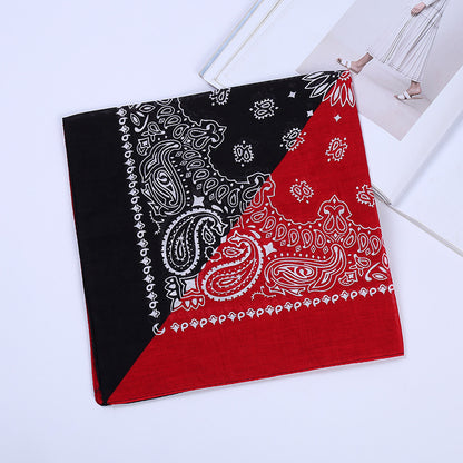 Mixed colour Paisley print square bandanna scarf