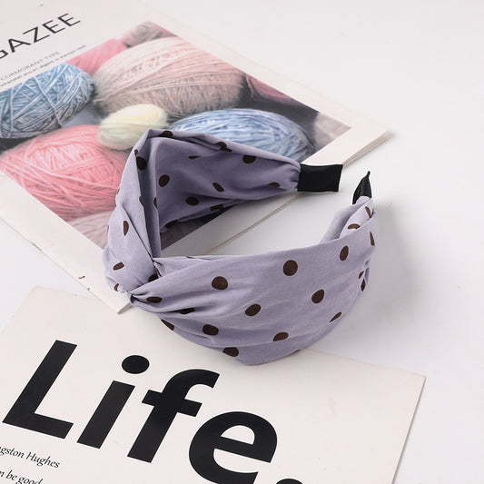 Twist front polka dots headband